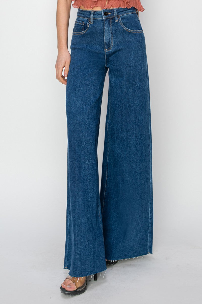 High Rise Wide Palazzo Jeans