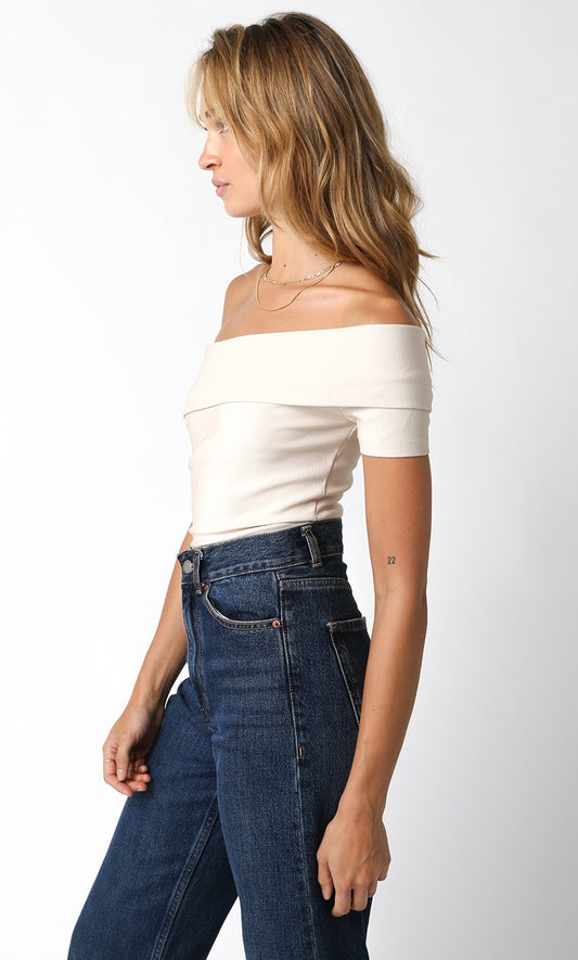 Michelle Asymmetric neckline Bodysuit