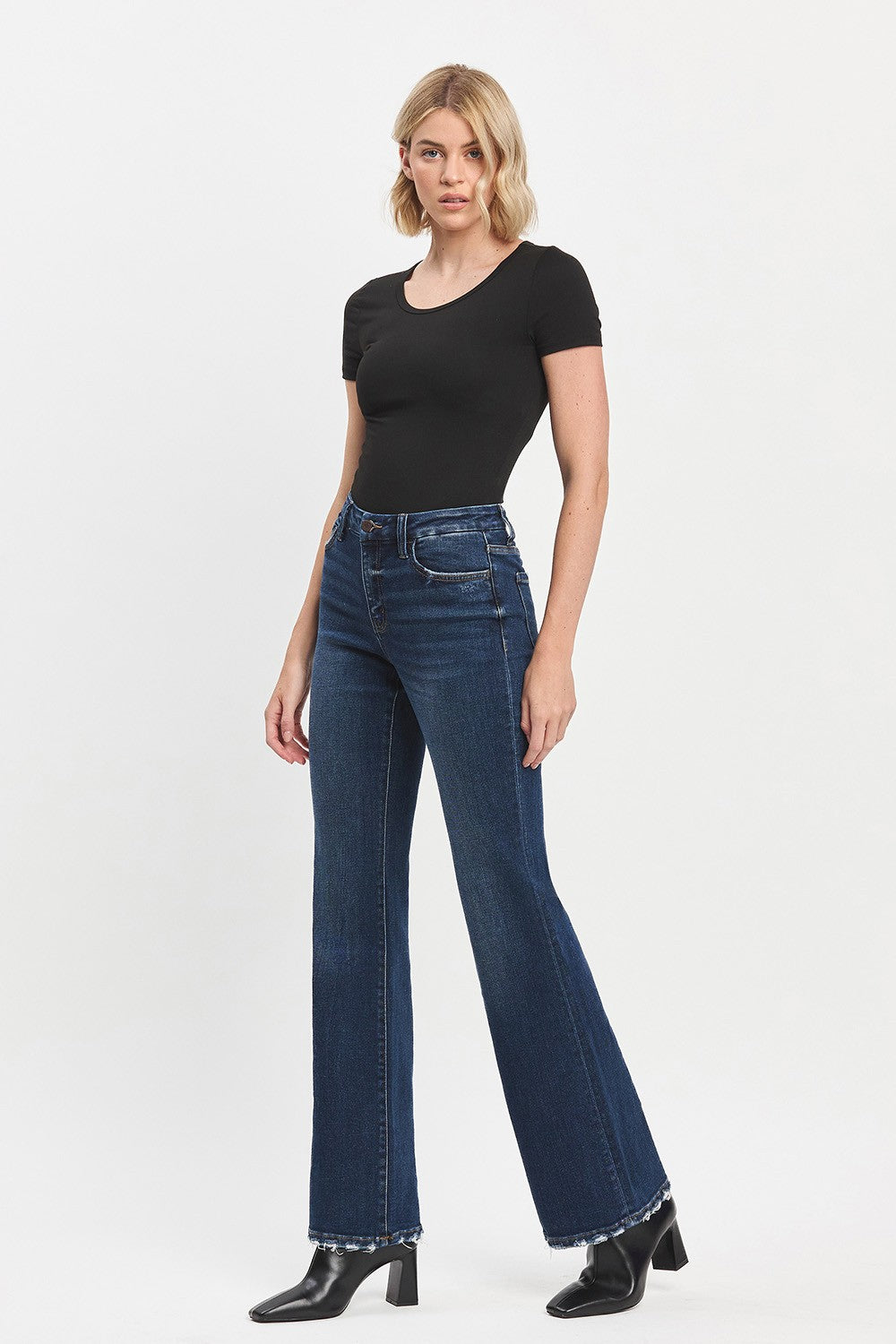 High Rise Relaxed Flare Jeans By Vervet