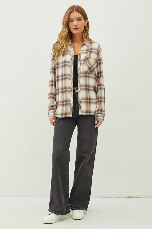 Skye Chestnut Flannel Shirt