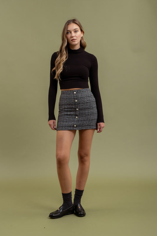 Skylar Button Down Tween Mini Skirt