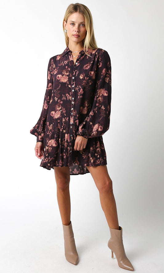 Annie Floral High Low Shirt Dress