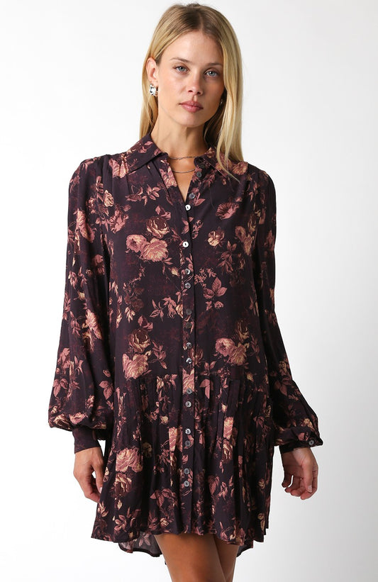 Annie Floral High Low Shirt Dress