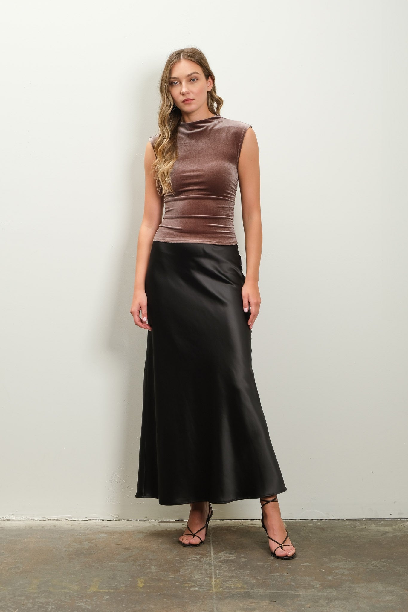 Raina Satin Slip Midi Skirt