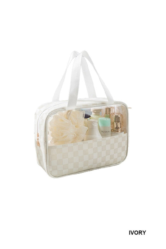 Checkered Travel Clear Bag