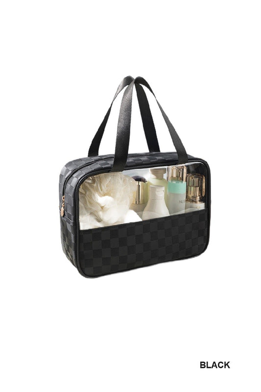 Checkered Travel Clear Bag