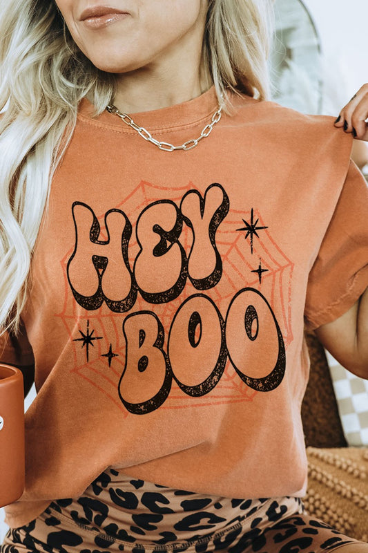 Boo Babe Halloween Spider Web Graphic Tee