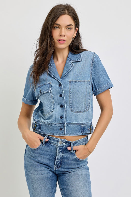 Kera Short Sleeve Denim Top