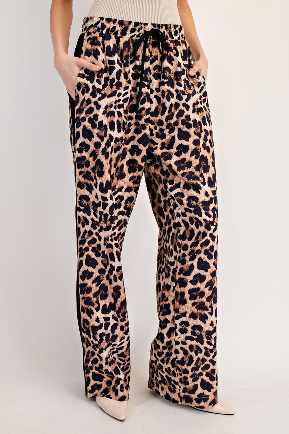 Beth Leopard Side Line Track Pants