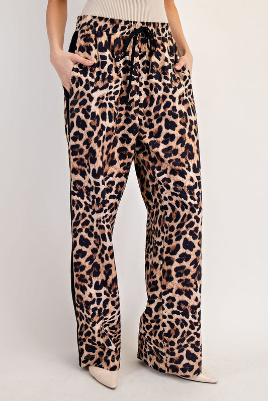 Beth Leopard Side Line Track Pants