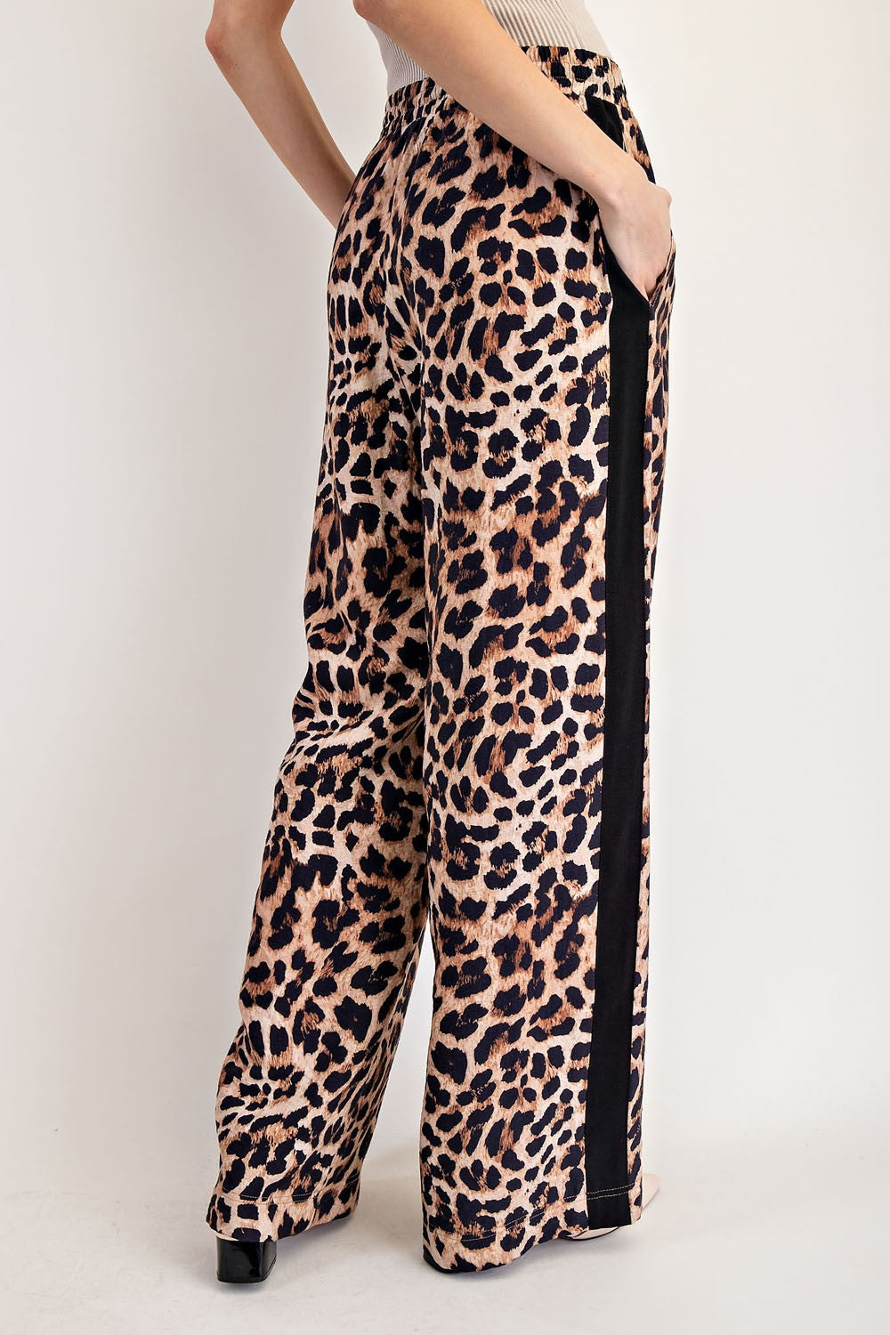 Beth Leopard Side Line Track Pants