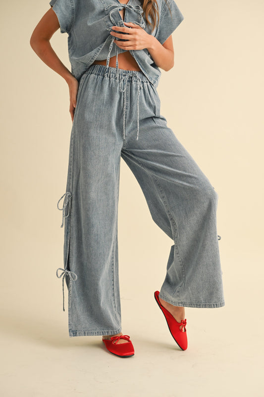 Layla Denim Tied On The Side Pants
