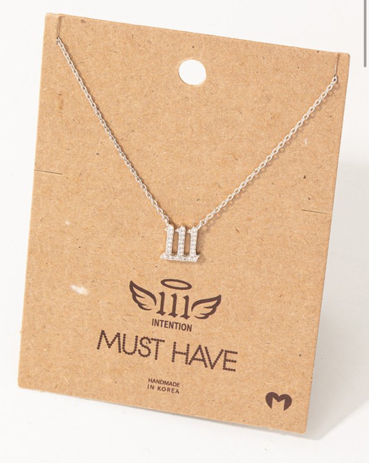 Pave 111 Angel Number Pendant Necklace