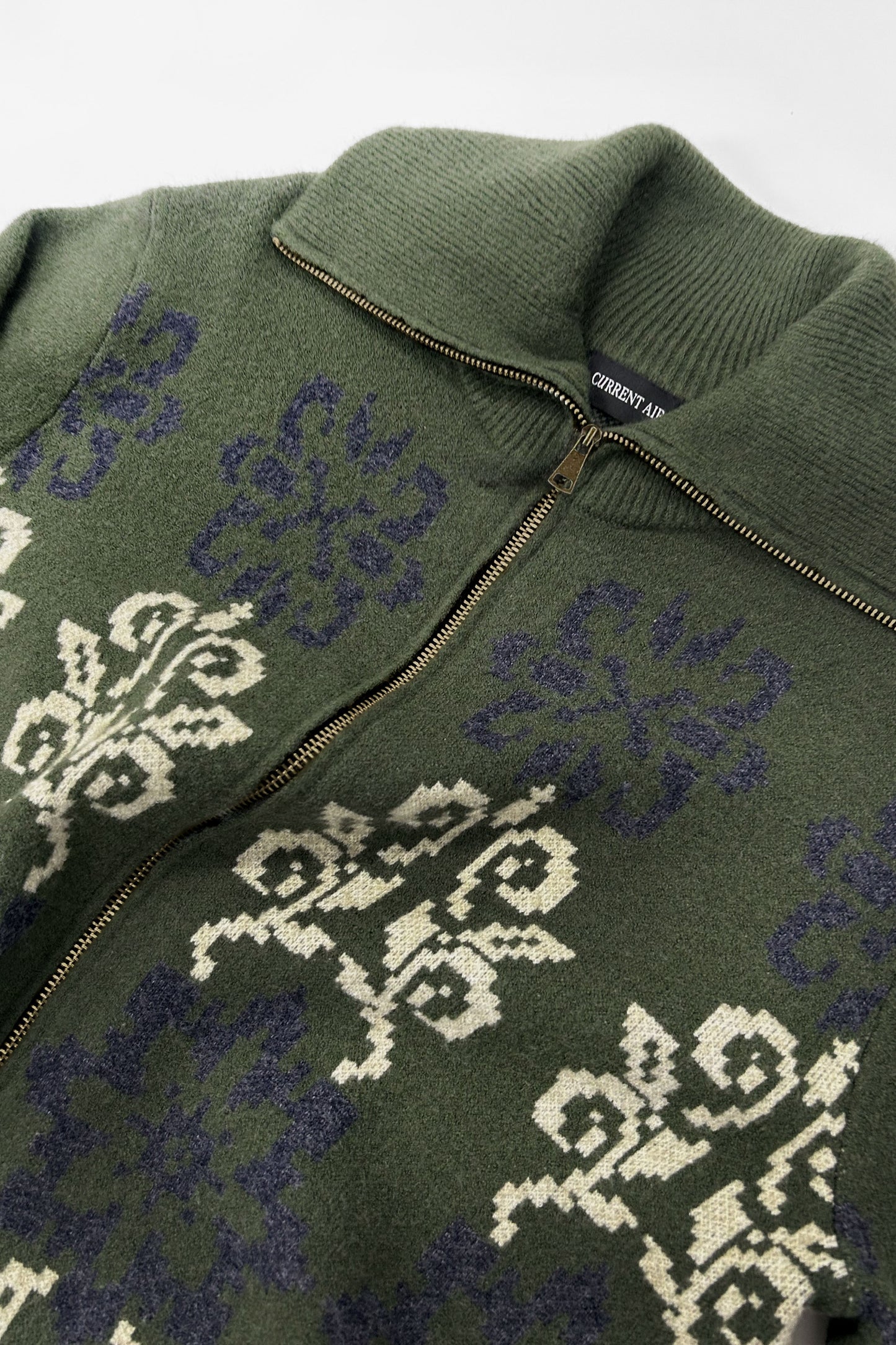 Nordic Jacquard Zip-up Sweater Jacket