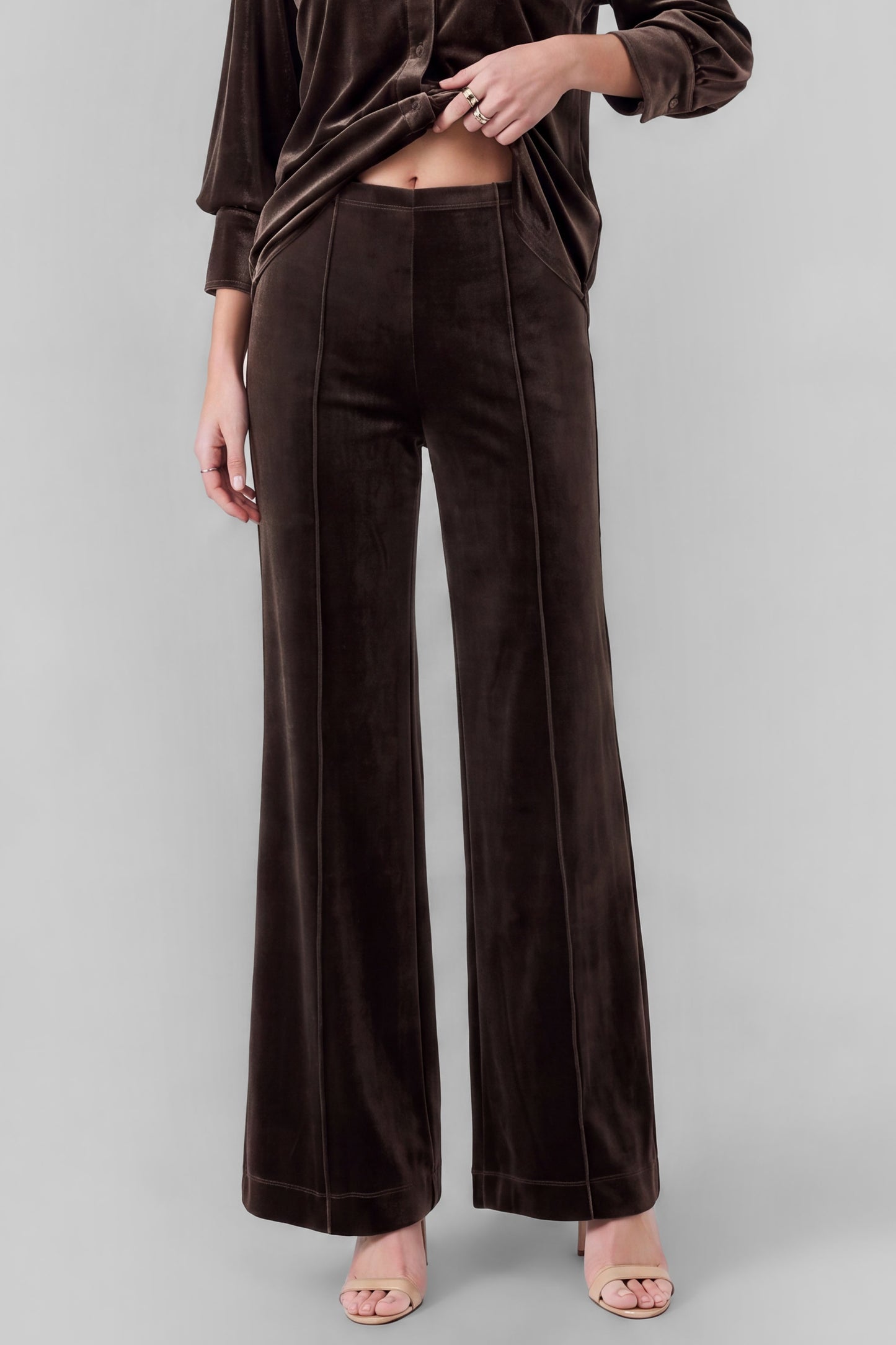 Velvet High Rise Wide Leg Pants