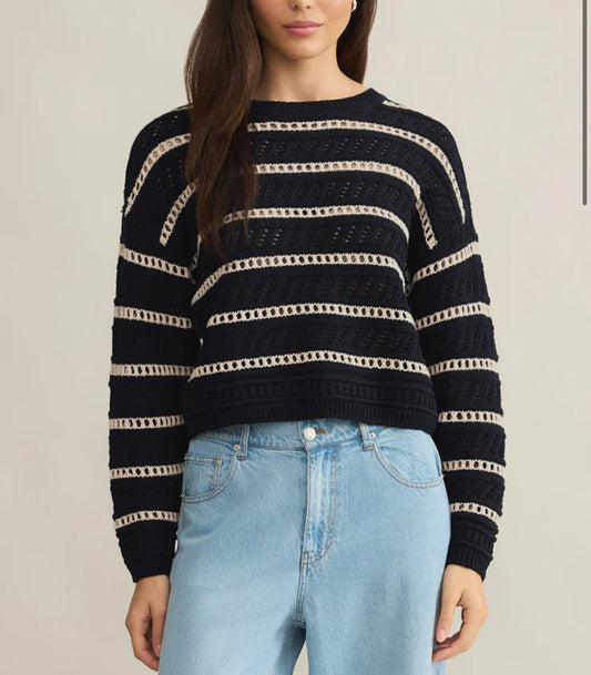 Estero Stripe Cropped Midweight Sweater