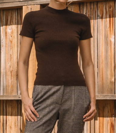 Emma Short Sleeve Soft Knit Sweater Top