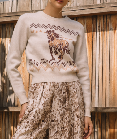Wesley The Horse Pattern Sweater