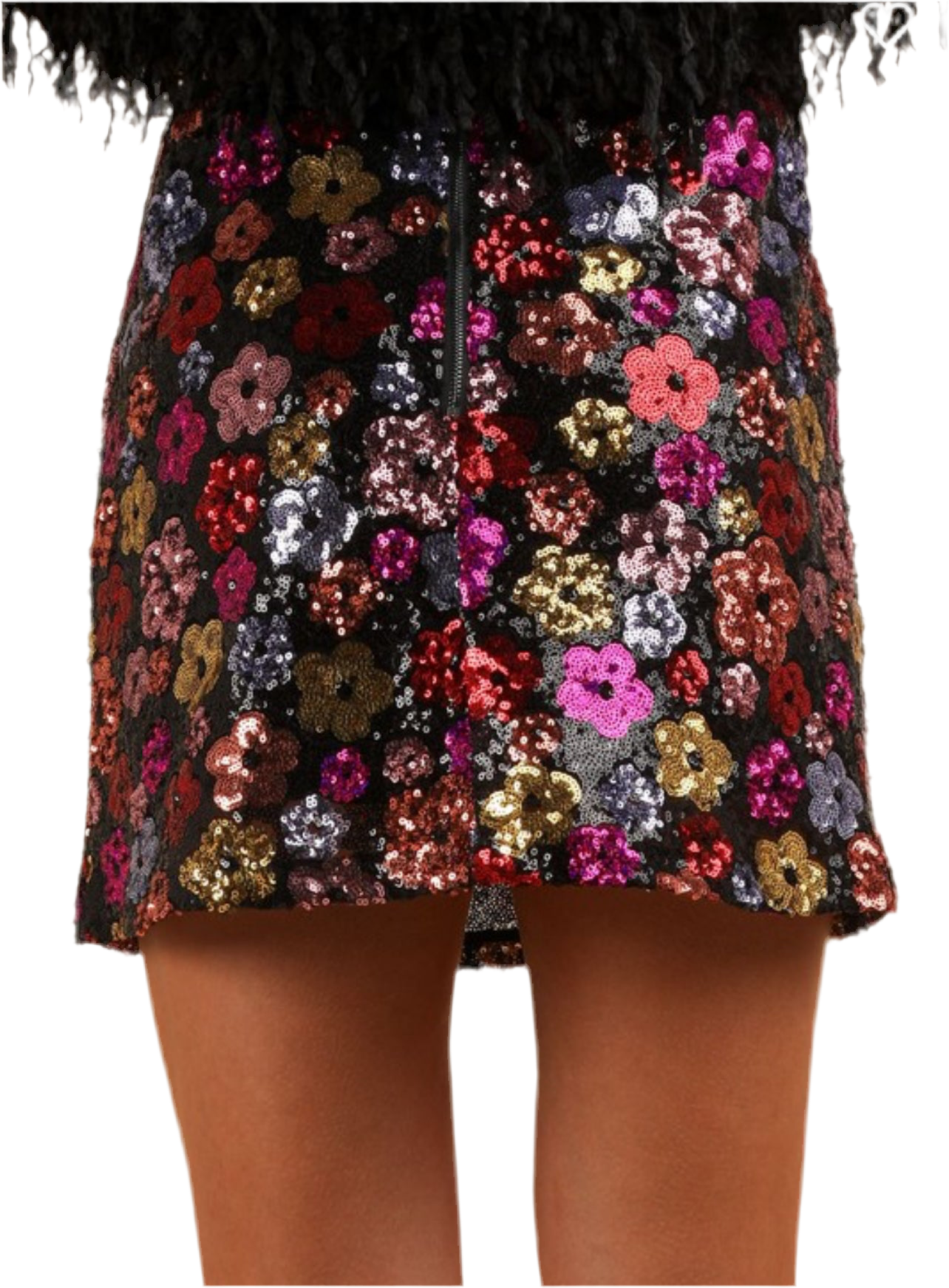 Blake Floral Sequin Holiday Mini Skirt