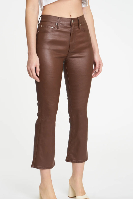 Shy Girl Coated Brown Leather