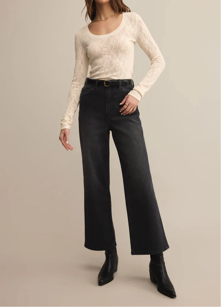 Z Supply Tibi Scoop Mesh Long Sleeve Top