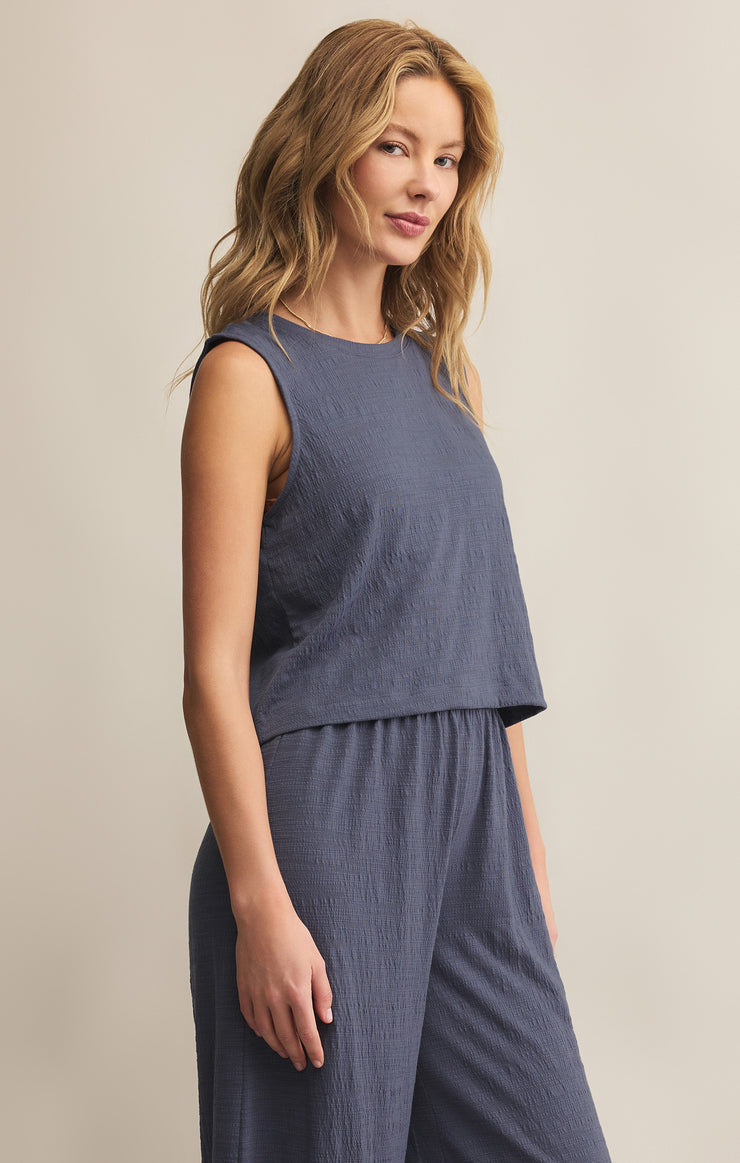 Sloane Textured Slub Sleeveless Top