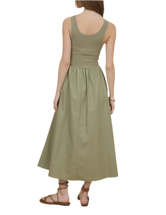 Myra Mix Media Tank Midi Dress