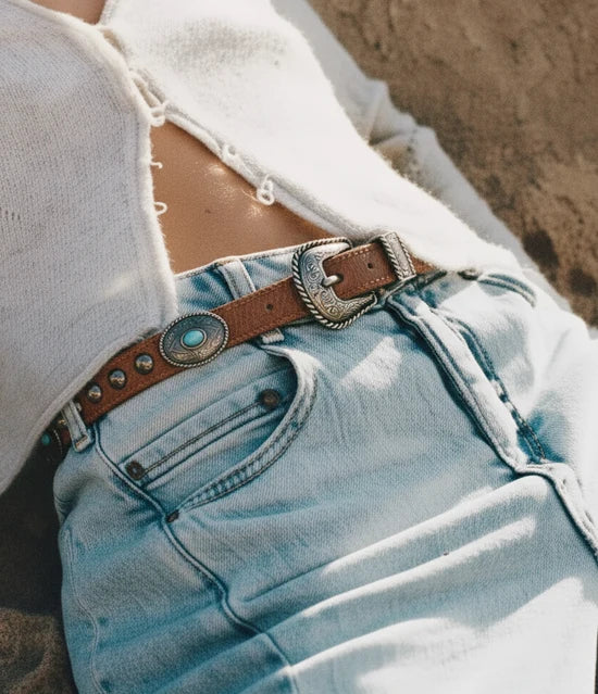 Boho Bella Turquoise Skinny Belt