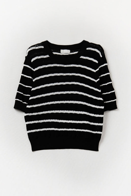 Selah Striped Short Sleeve Sweater