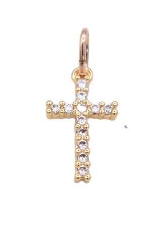 Clear Pave Cross Charms