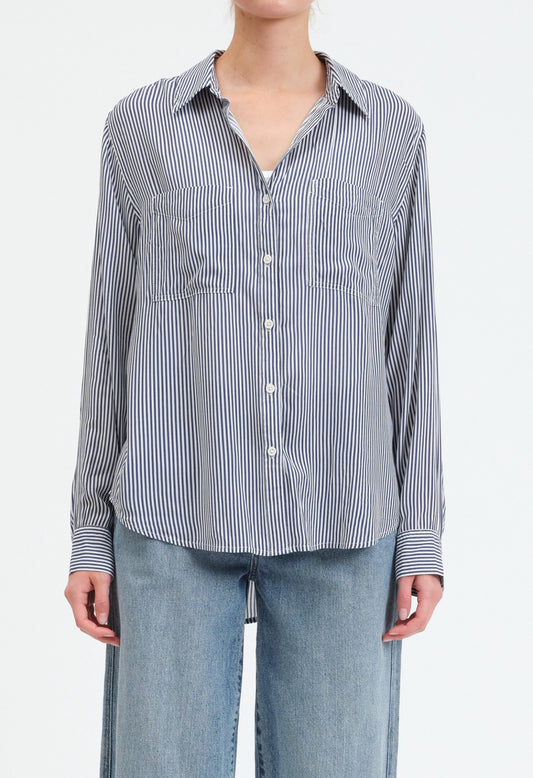 Palisades Rayon Button Up Long Sleeve Stripe By Daze Denim