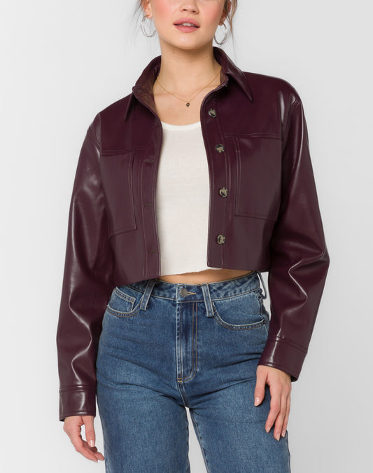 Milani Cropped Pleather Jacket By Velvet Heart