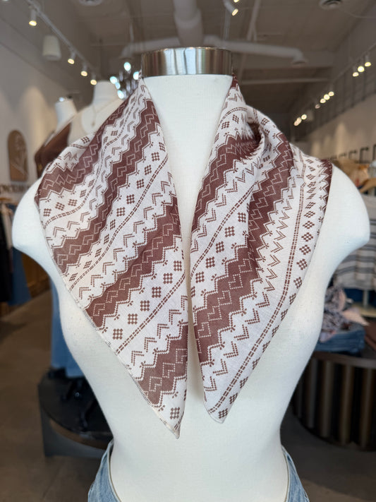 Birdie Cotton Linen Print Square Scarf
