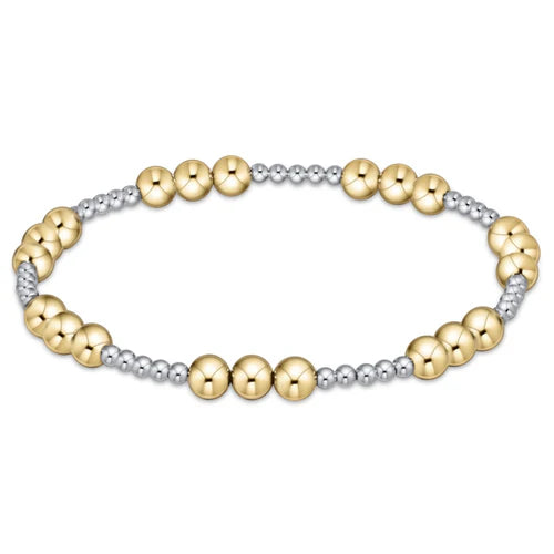 classic joy pattern 5mm bead bracelet - mixed metal by enewton