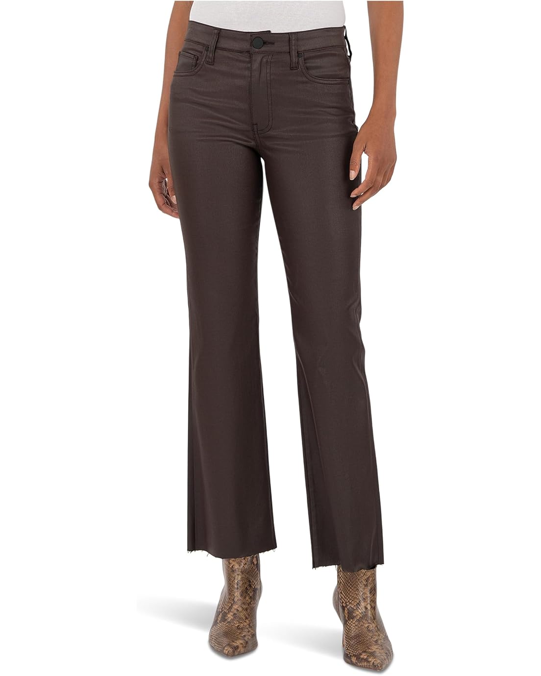 Kelsey Coated High rise Ankle Flare
