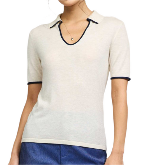 Fran Lightweight Polo Short Sleeve Sweater