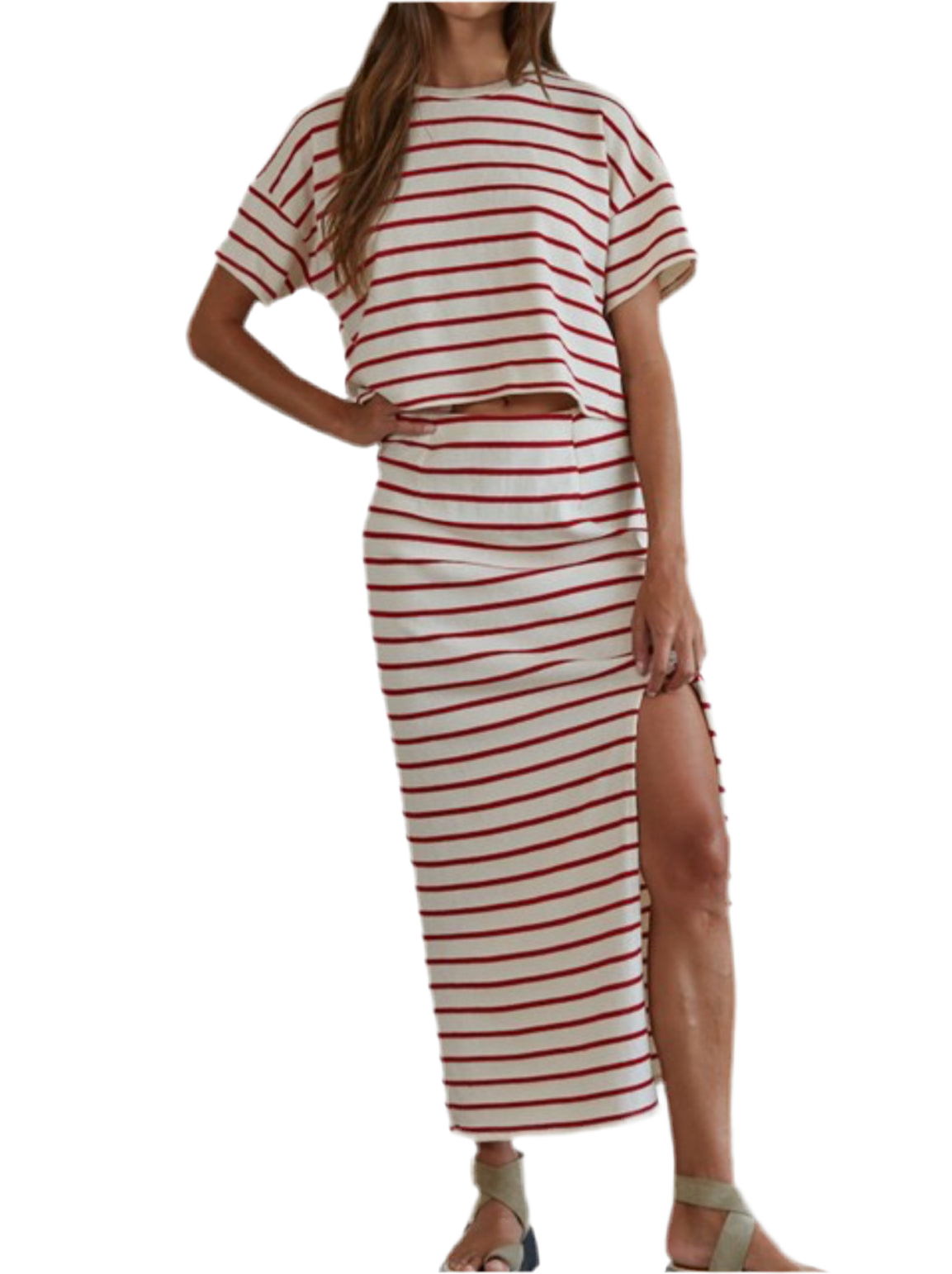 Gabby Stripe Knit  Midi Skirt