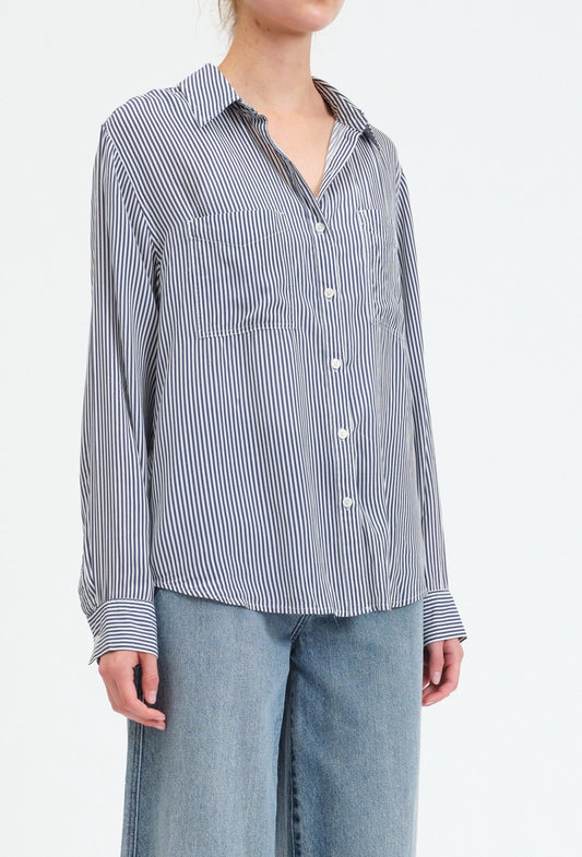 Palisades Rayon Button Up Long Sleeve Stripe By Daze Denim