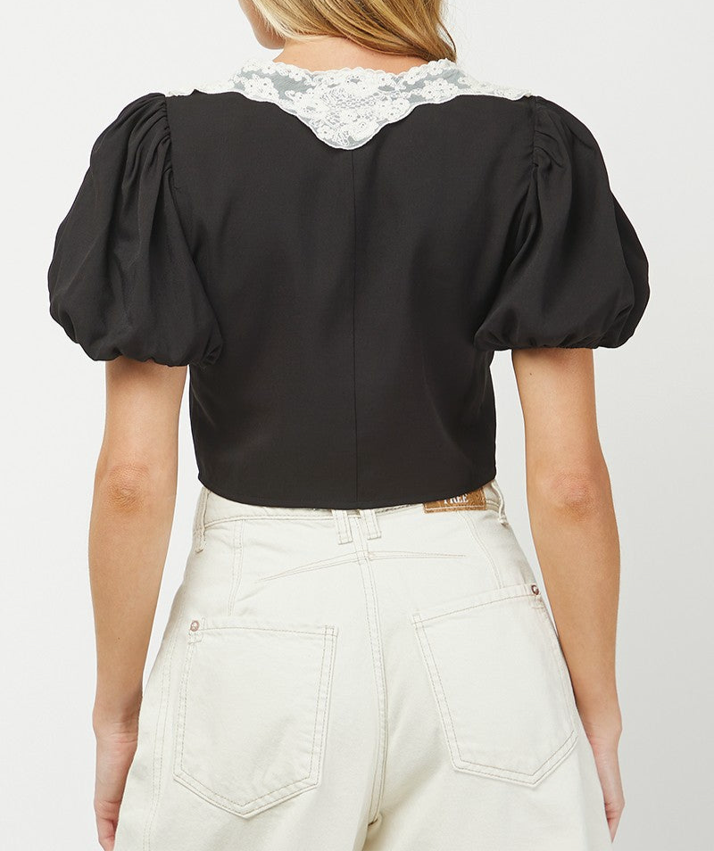 Zarina Short Puff Sleeve Top