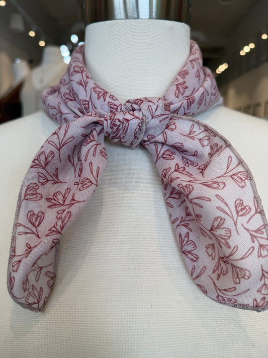 Dusty Cotton Linen Print Square Scarf