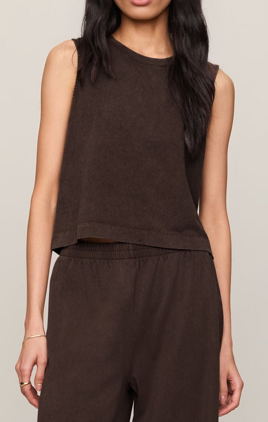 Z Supply | Sloane Jersey Muscle Tank- Dark Chocolate