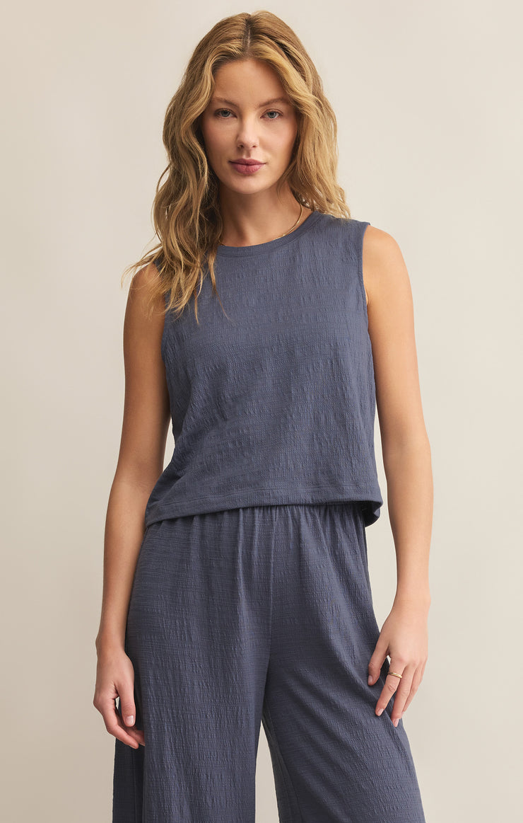 Sloane Textured Slub Sleeveless Top