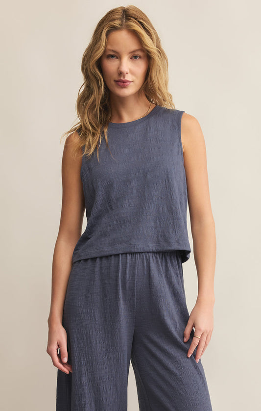 Sloane Textured Slub Sleeveless Top