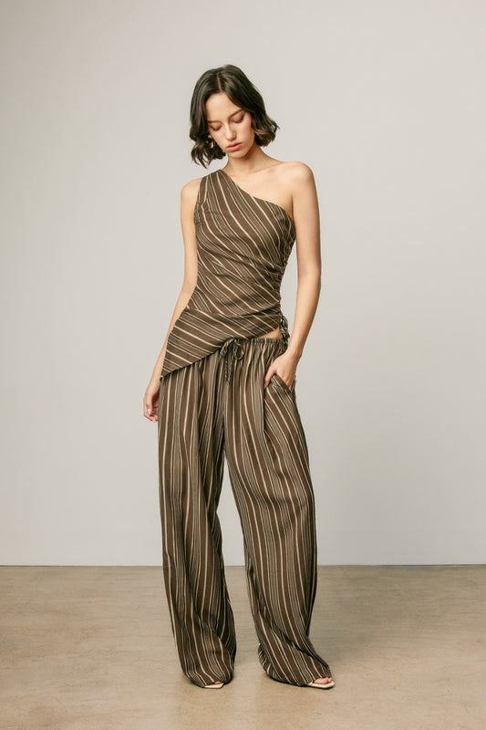 Morgan Striped Wide Leg Pull on Pants