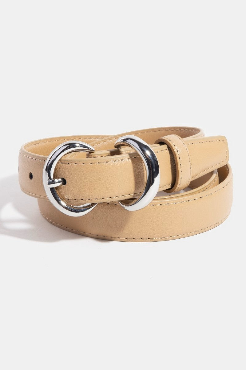 Double Ring Leather Tan Belt
