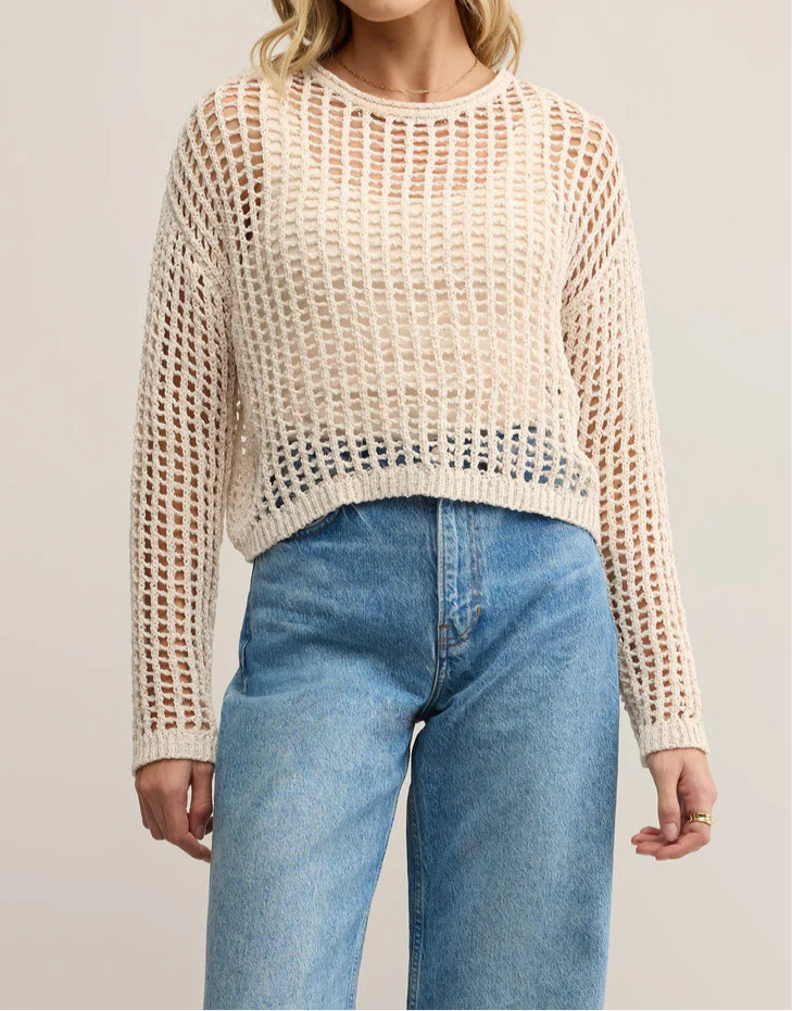 Z Supply Felix Cropped Crochet Sweater