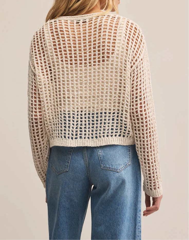 Z Supply Felix Cropped Crochet Sweater