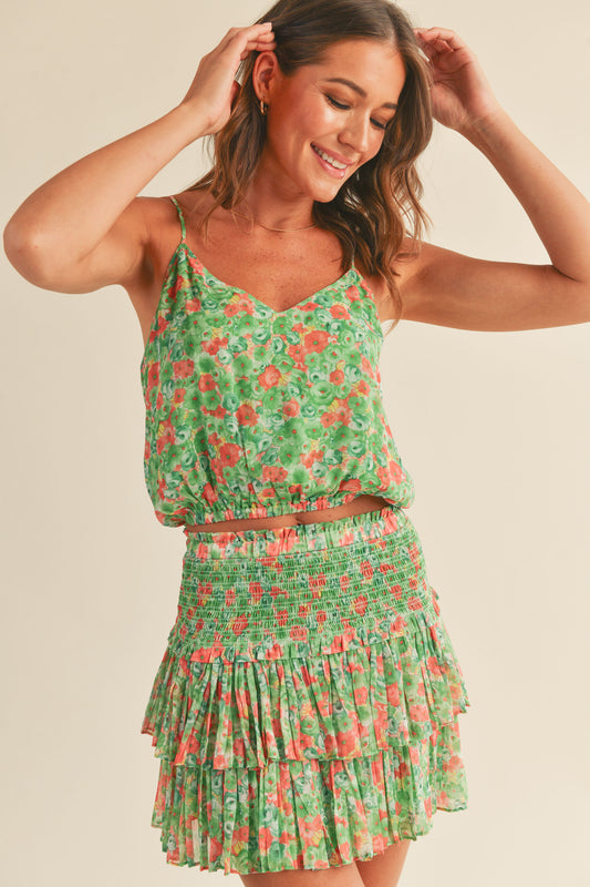Shanae Bubble Floral Cami Top