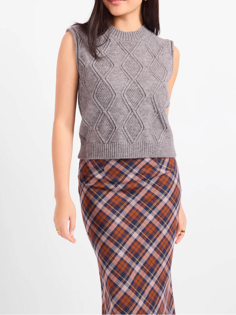 Campus Girl Geometric Sweater Vest