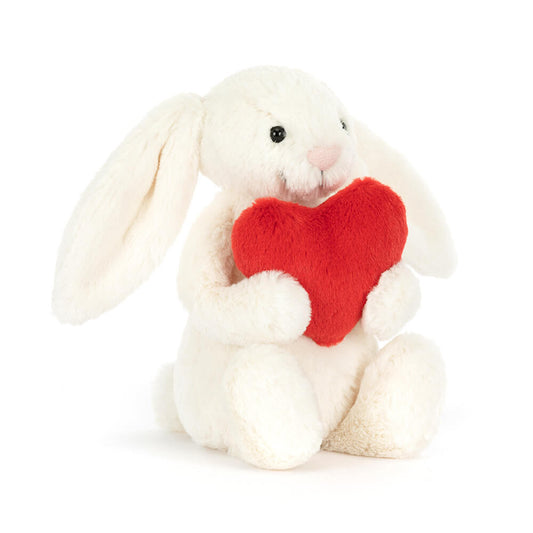 Bashful Red Love Heart Bunny By Jellycat